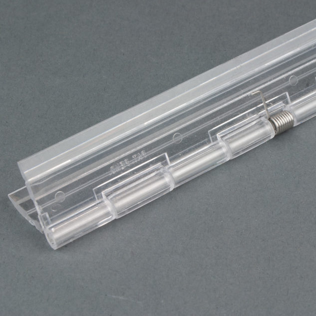 Piano Style Spring Loaded Clear Acrylic Hinge