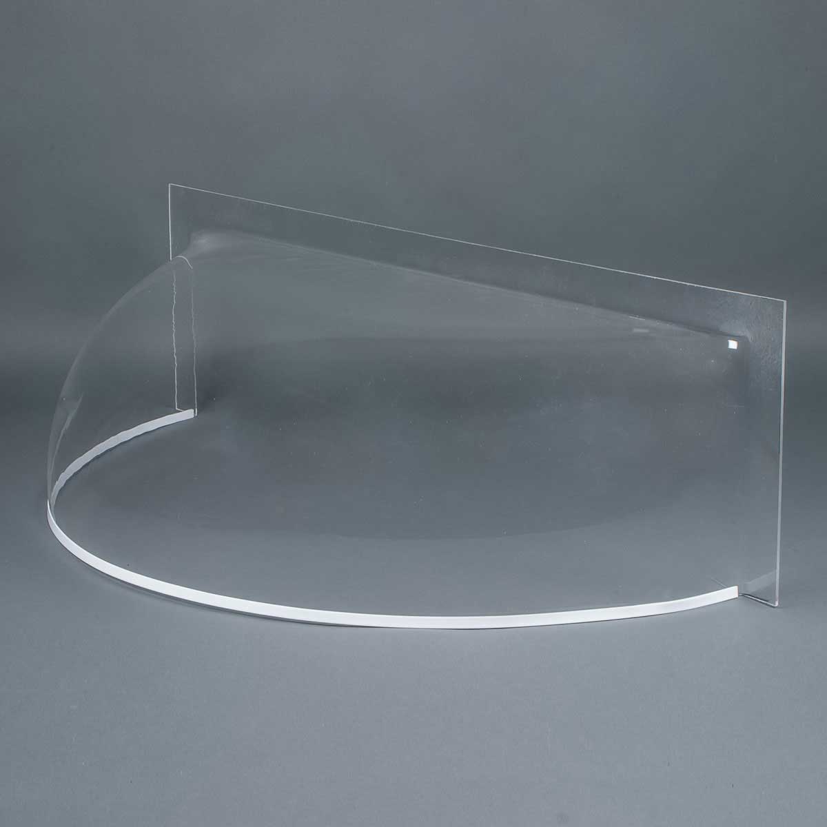 Front view of round front, clear acrylic, Lustercraft Plastics basement window well cover